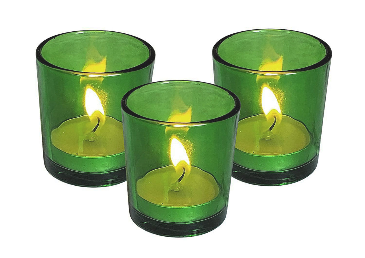 20 Pack Green Glass Votive Candle Holders